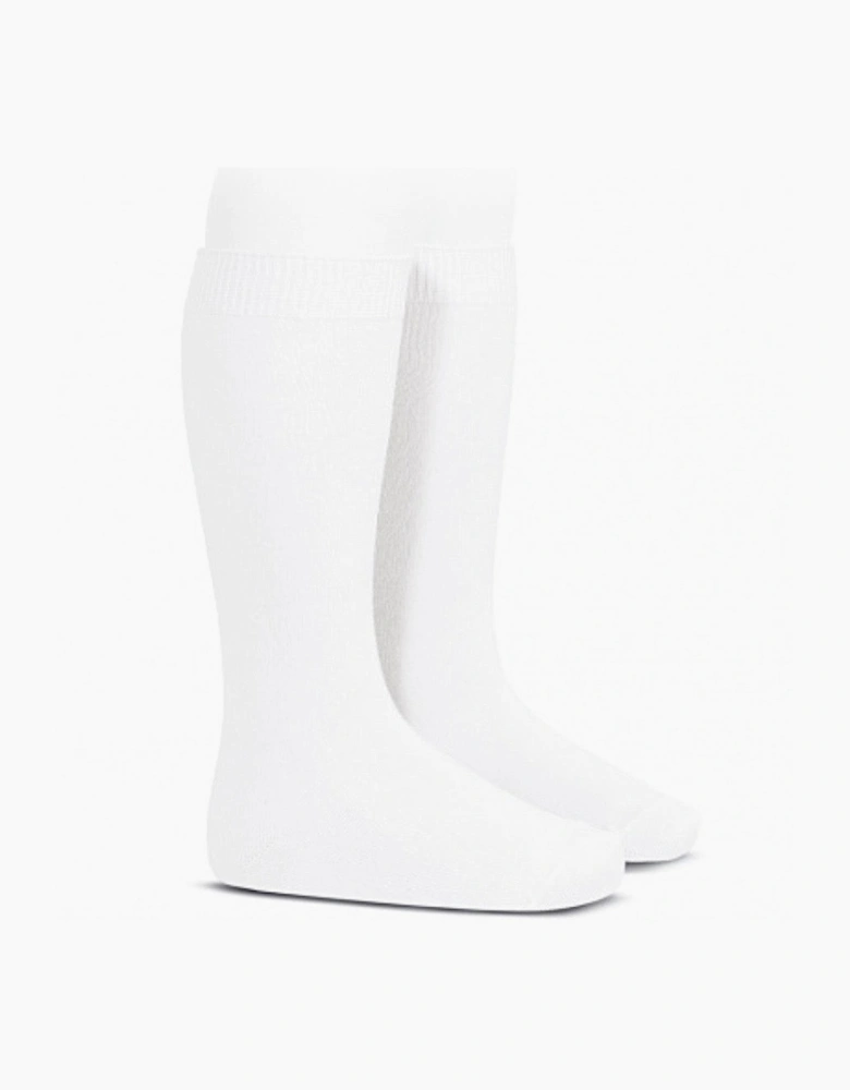 White 200 Plain Knee Socks