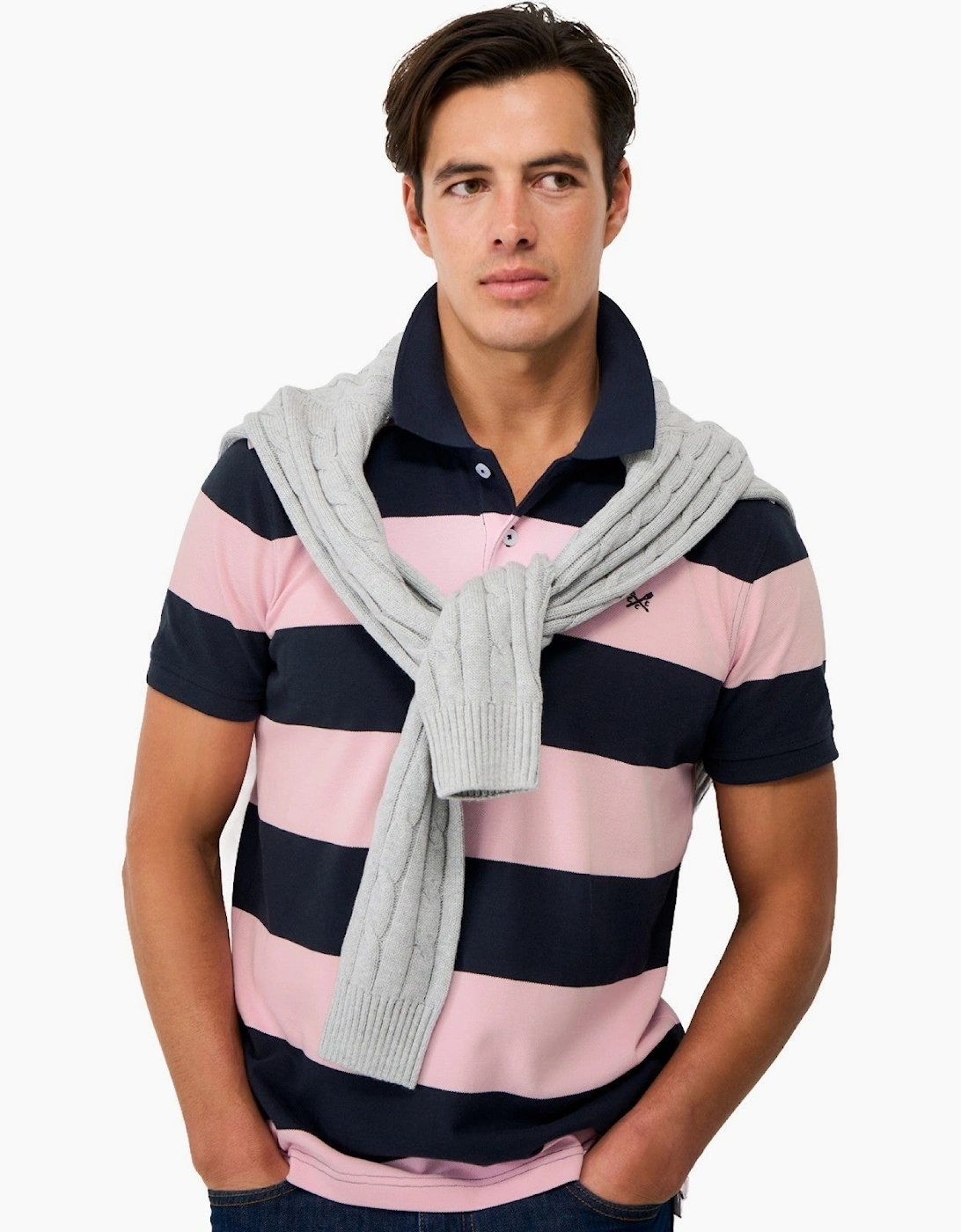 Crew Clothing Mens Heritage Stripe Short Sleeve Polo Shirt