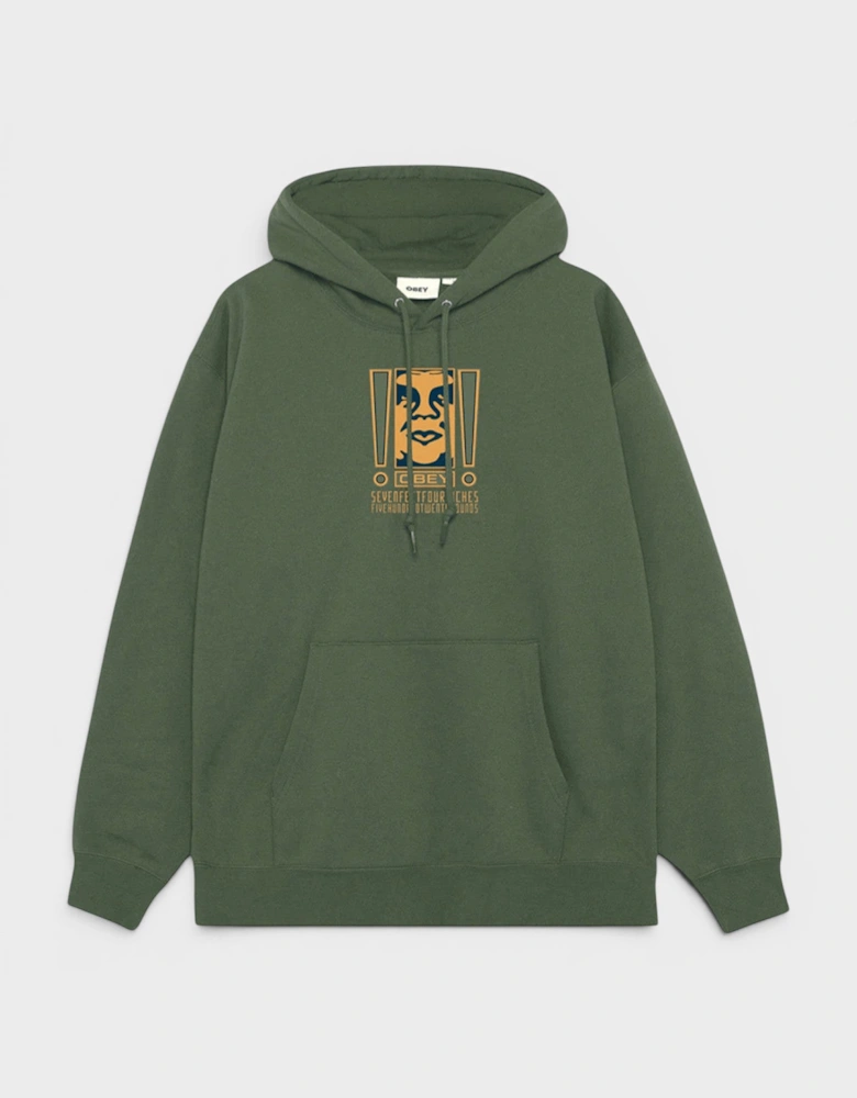 Double Exclamation Pullover Hoodie Moss Green