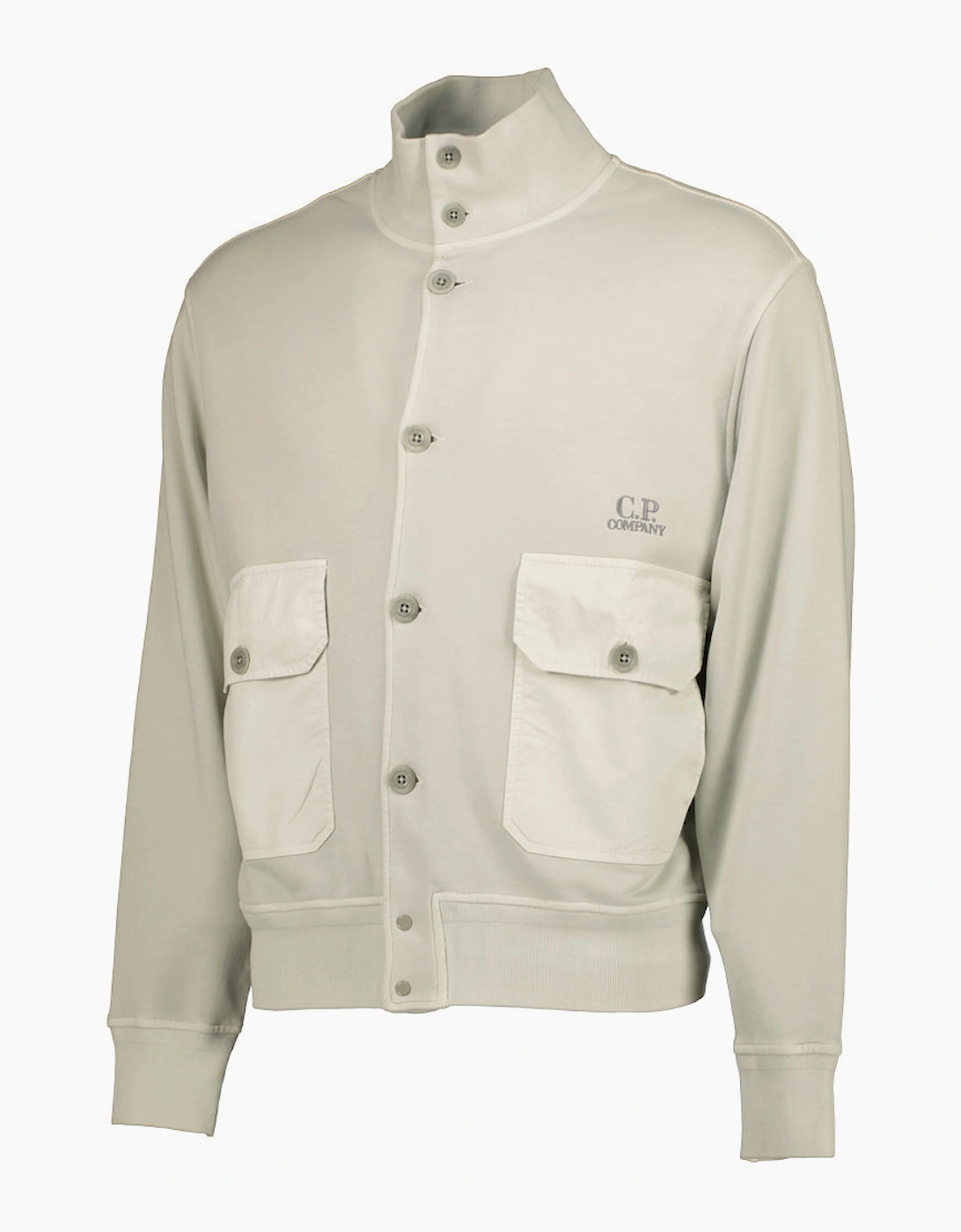 Diagonal Fleece Resist Dyed Logo Cardigan