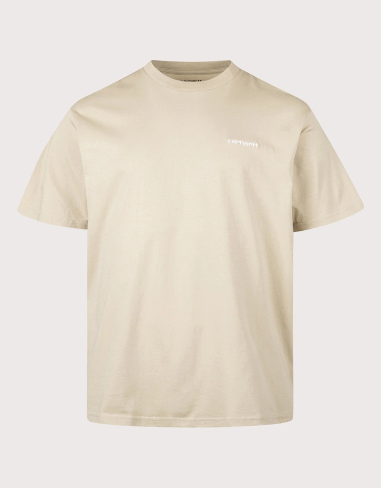 Loose Fit Script Embroidery T-Shirt