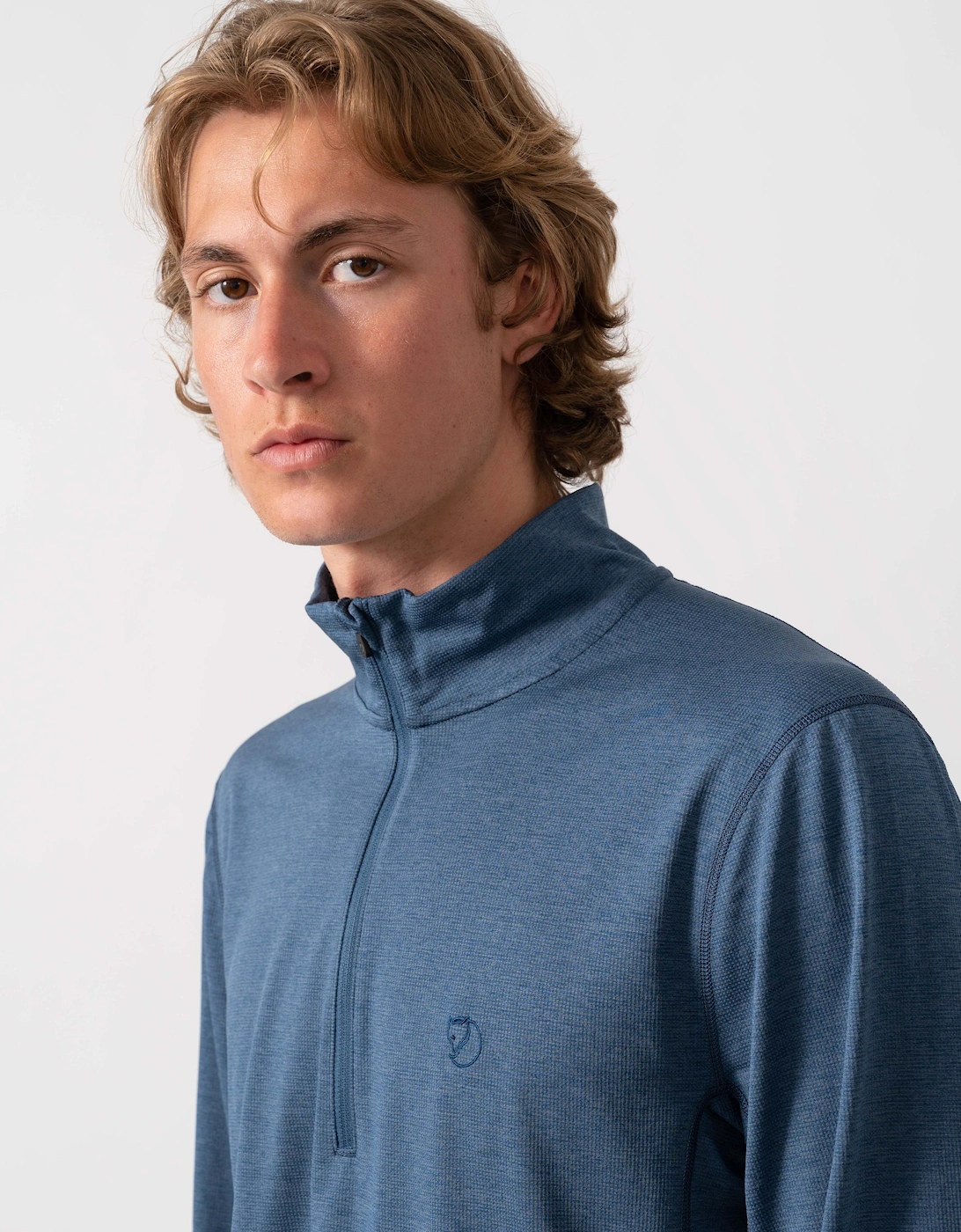 Fjallraven Abisko Day Hike Half Zip Mens Long Sleeve Top - Indigo Blue 534