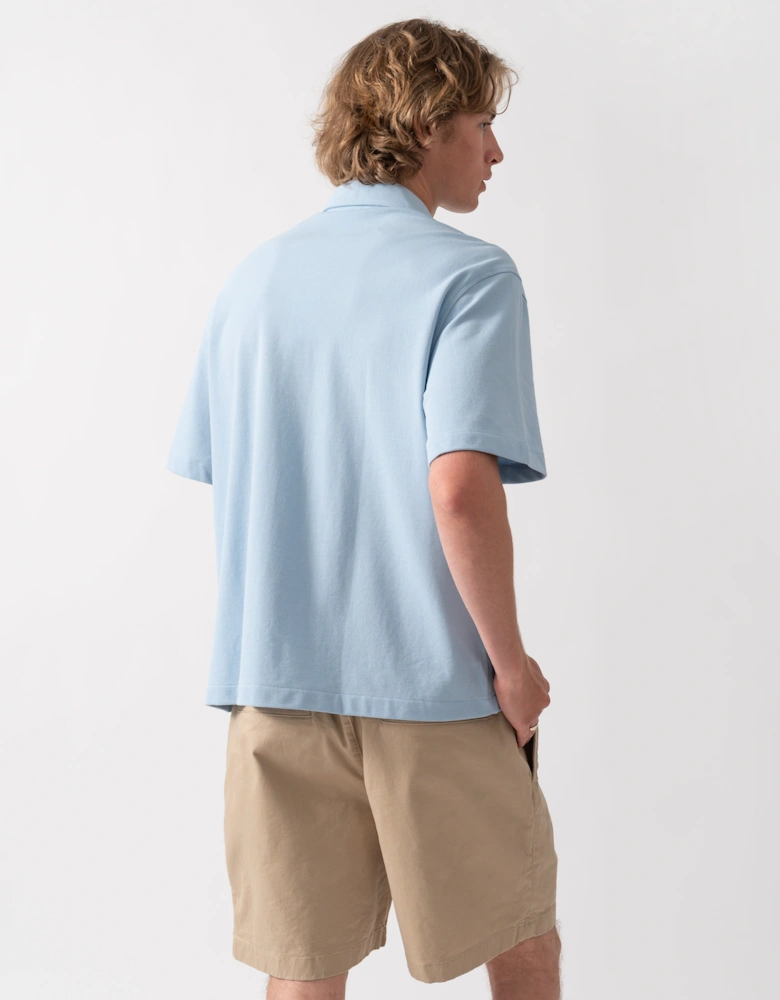 Lacoste Relaxed Fit Short Sleeved Mens Piqué Shirt - Chambray HBA