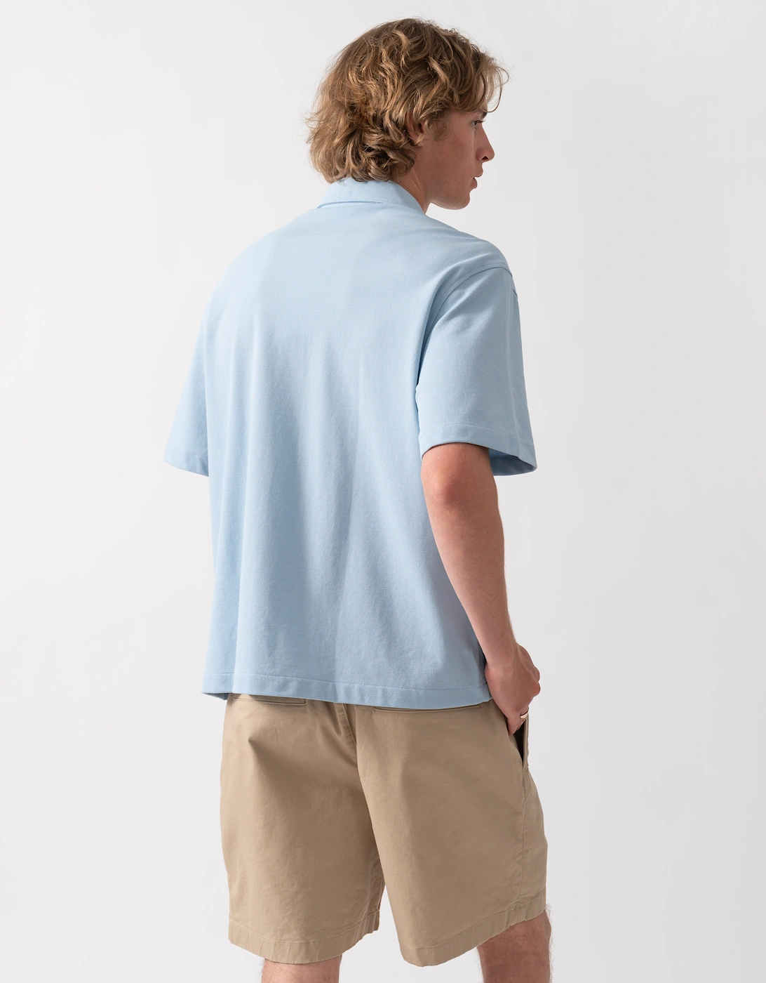 Lacoste Relaxed Fit Short Sleeved Mens Piqué Shirt - Chambray HBA