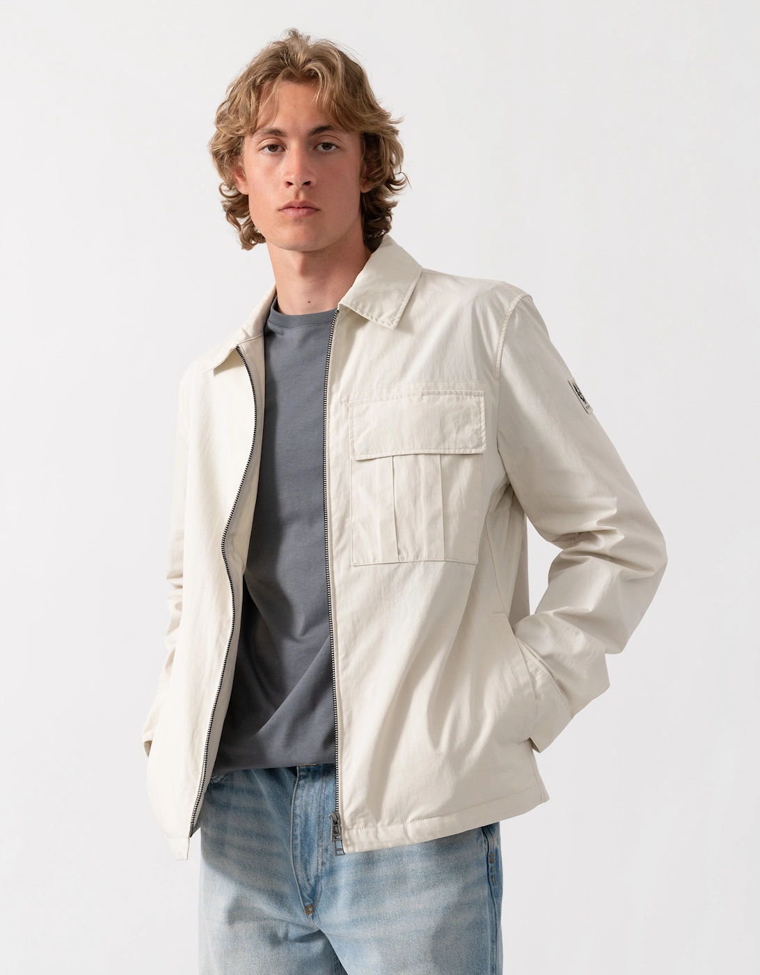 Belstaff Cargo Mens Overshirt - Silver Birch