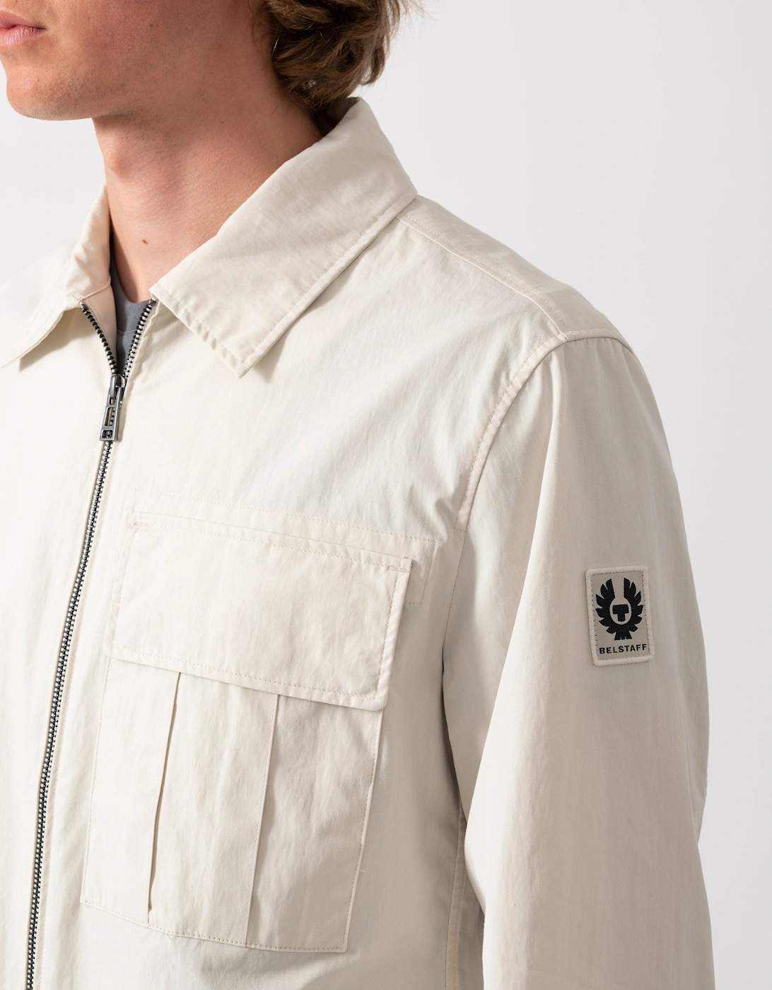 Belstaff Cargo Mens Overshirt - Silver Birch