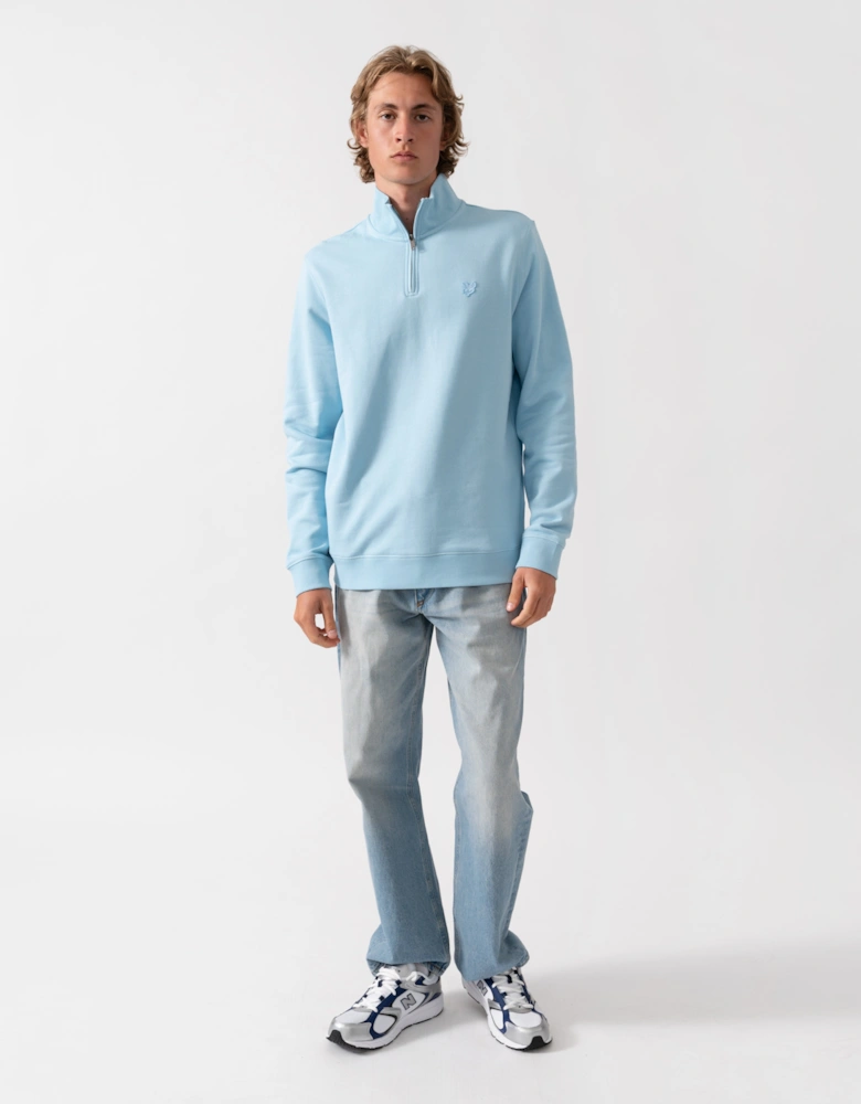 Lyle & Scott Superfine Mens Quarter Zip Sweatshirt - Y075 Airy Blue