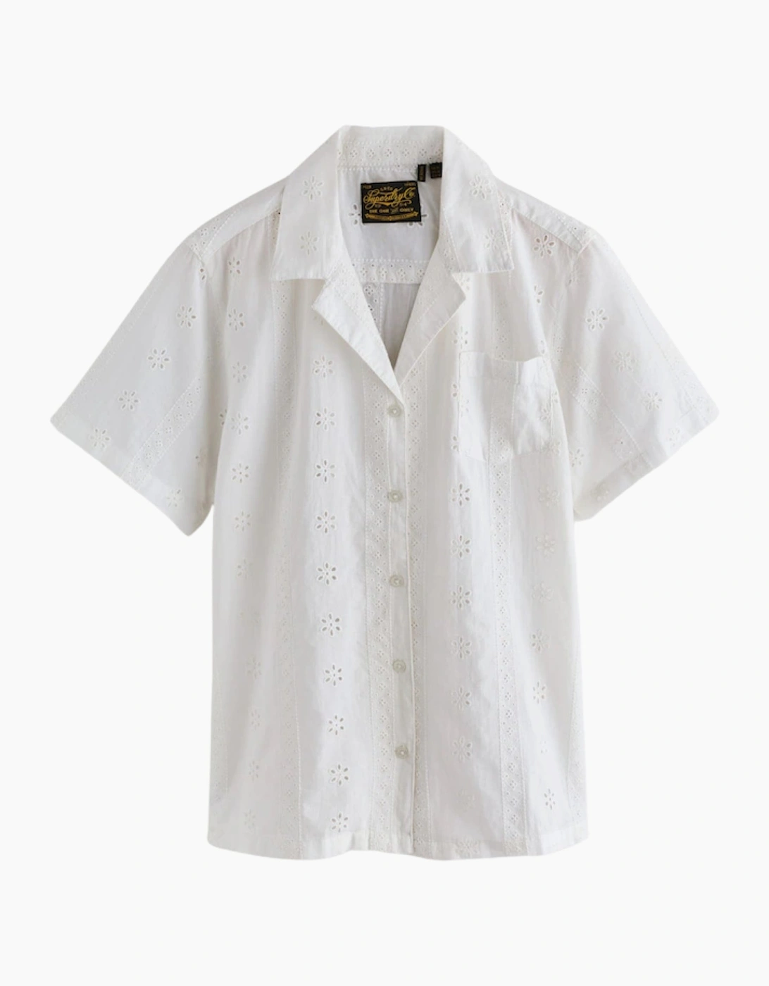 Superdry Womens Heritage Broderie Short Sleeve Shirt