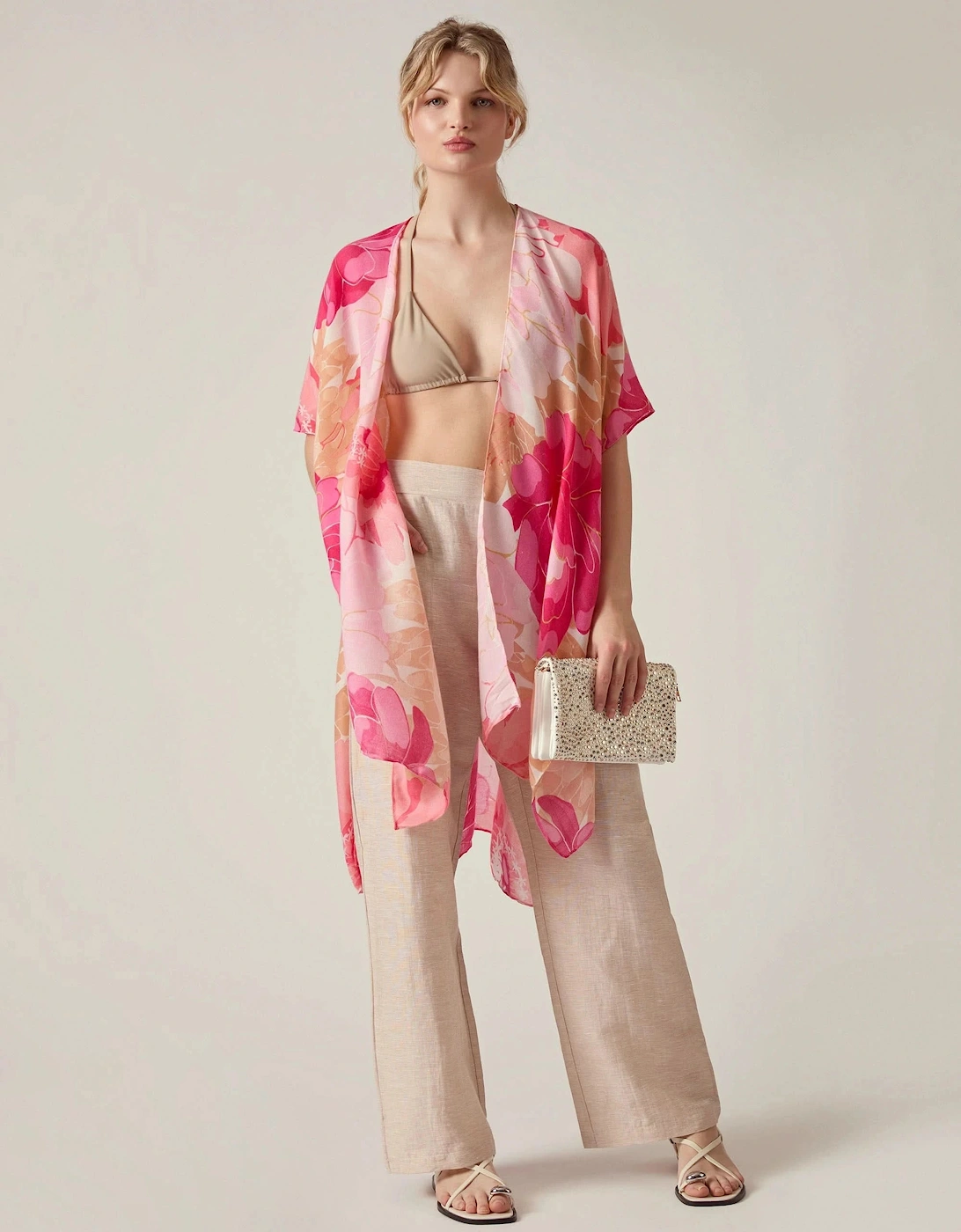 Pink Peony Print Kaftan, 6 of 5