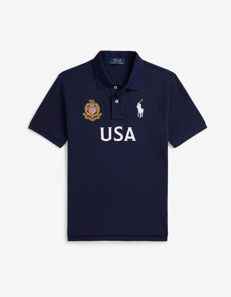 Ralph Lauren Boys USA Polo Shirt in Navy