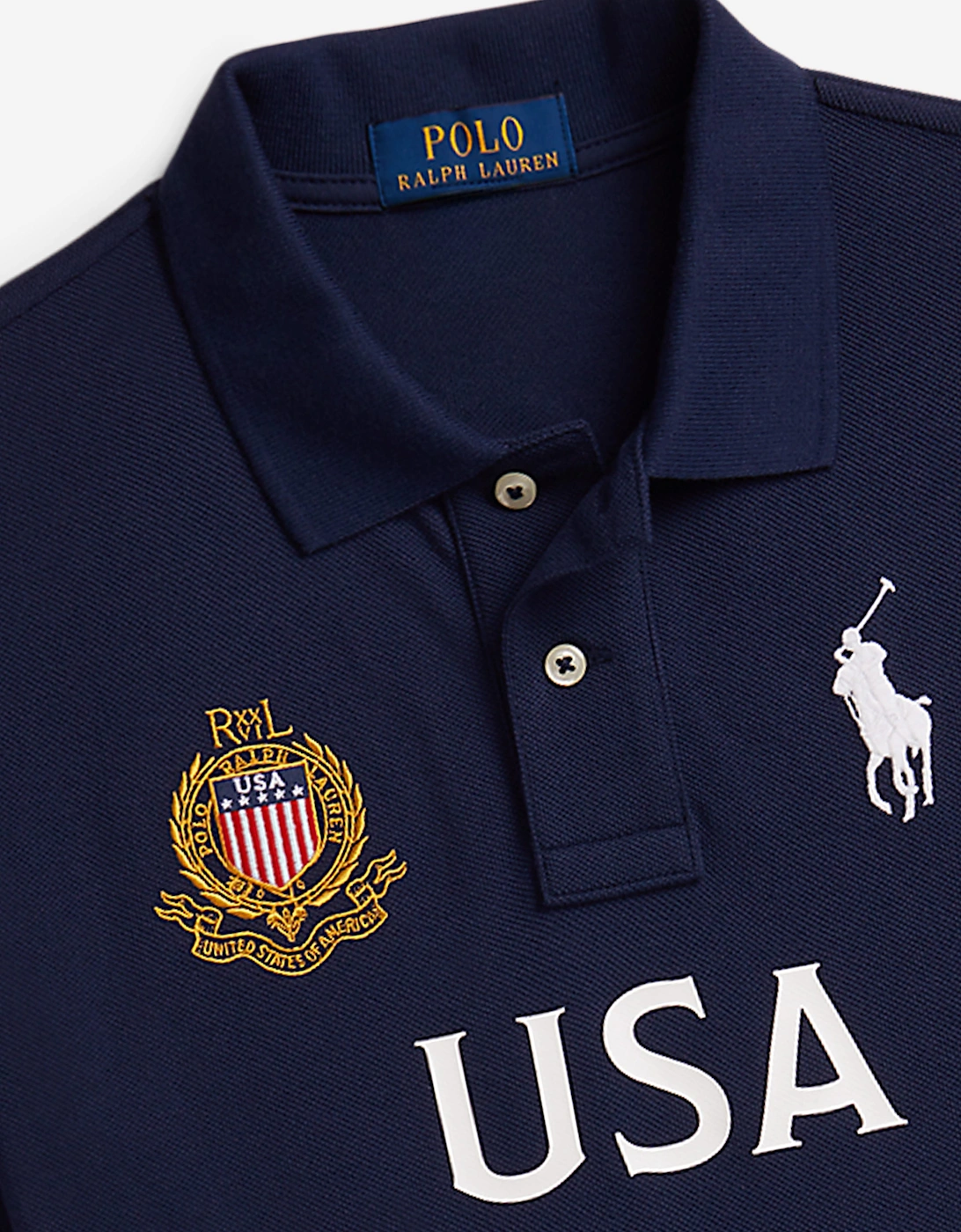 Ralph Lauren Boys USA Polo Shirt in Navy