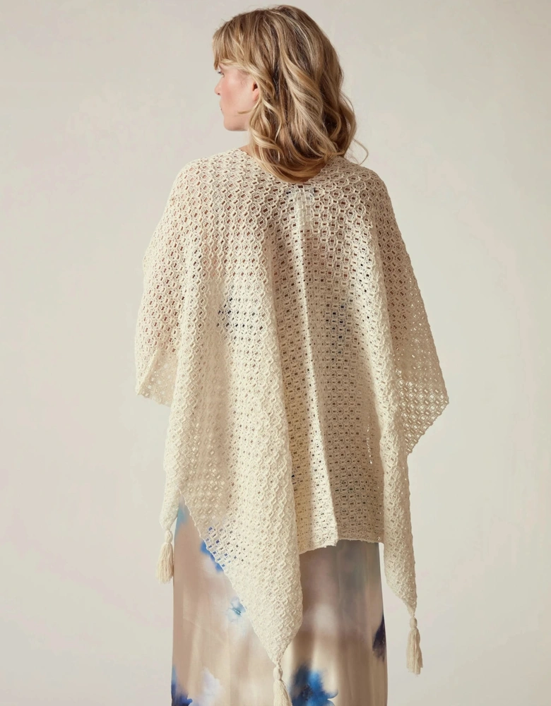 Cream Lattice Knit Kaftan