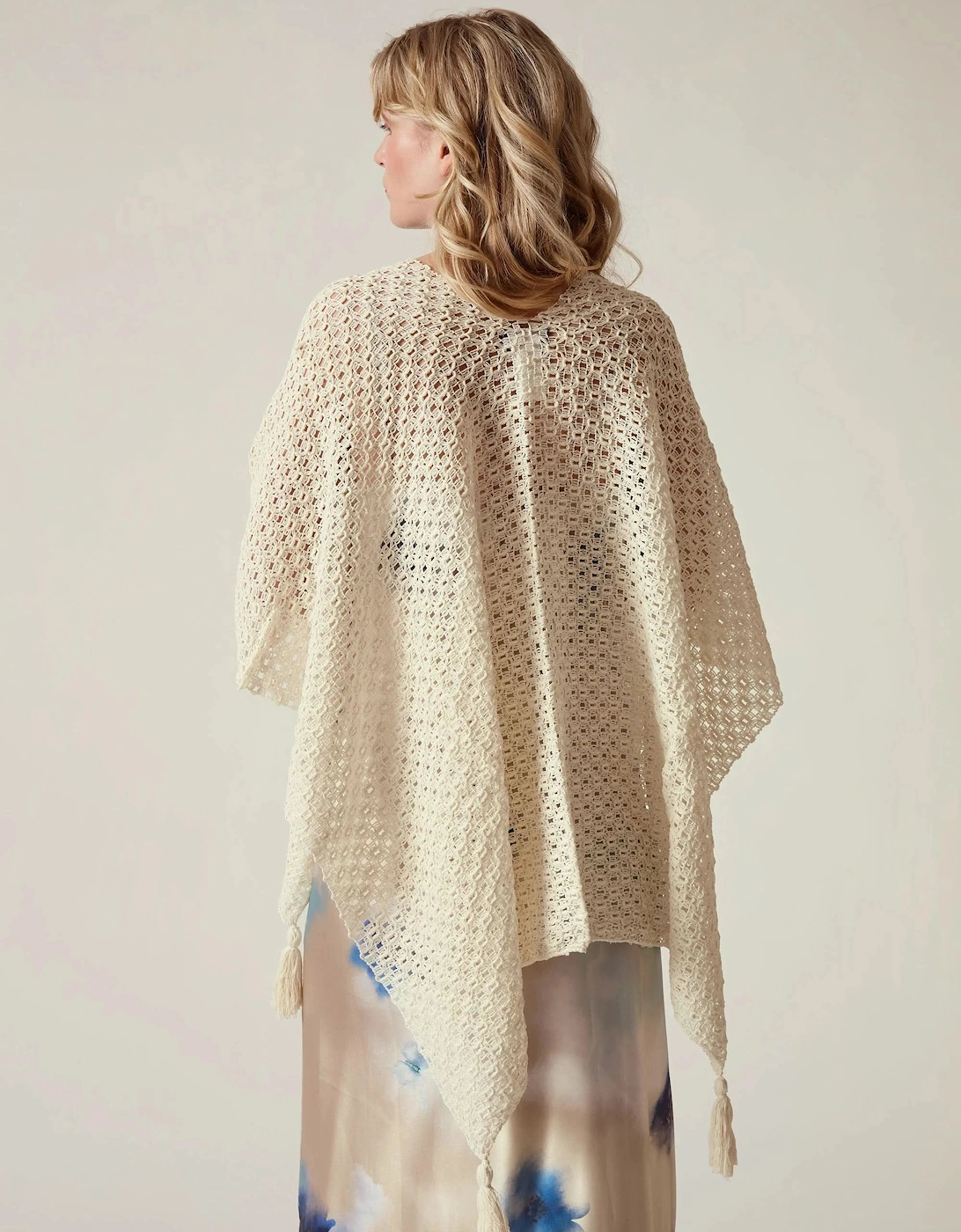 Cream Lattice Knit Kaftan