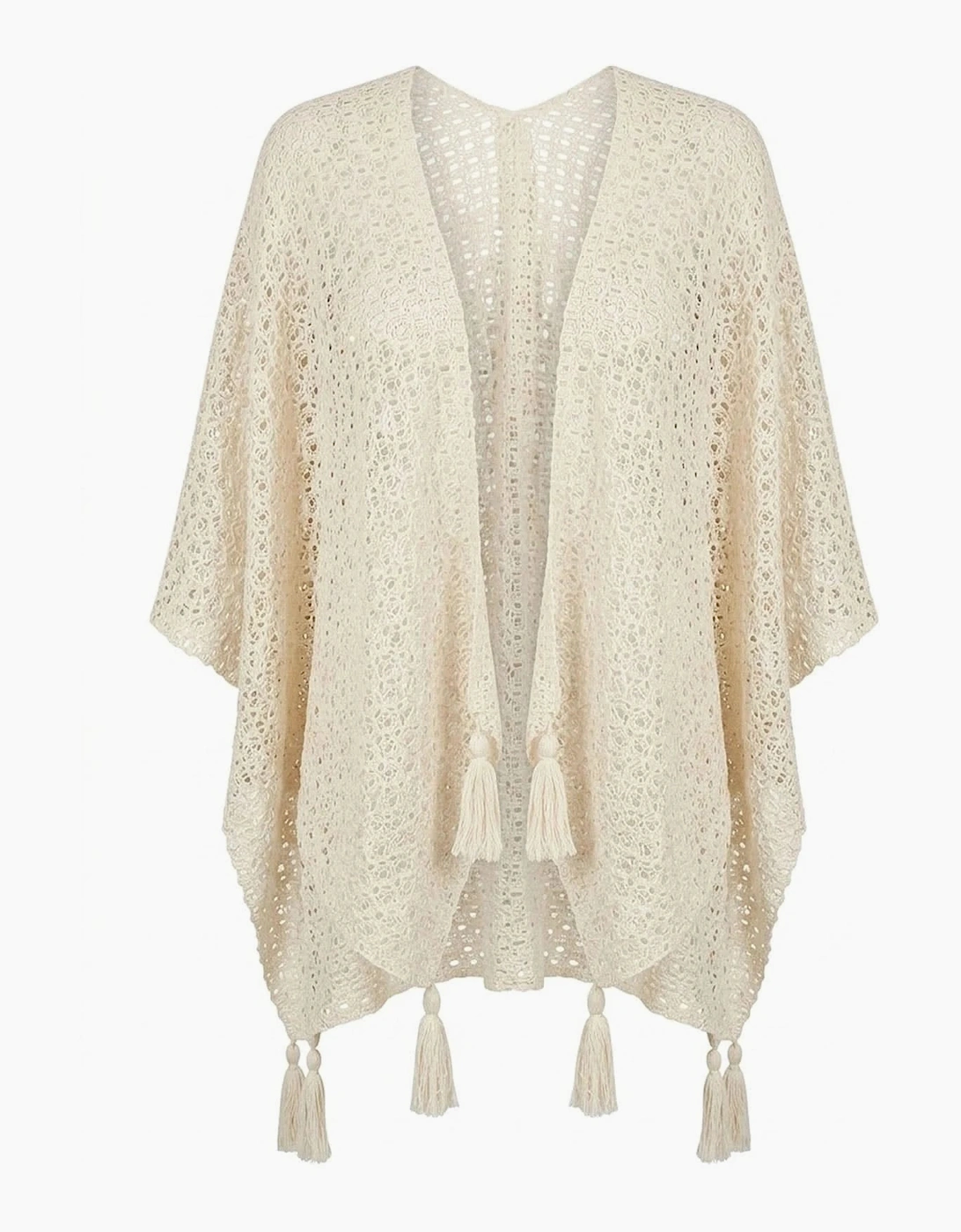 Cream Lattice Knit Kaftan