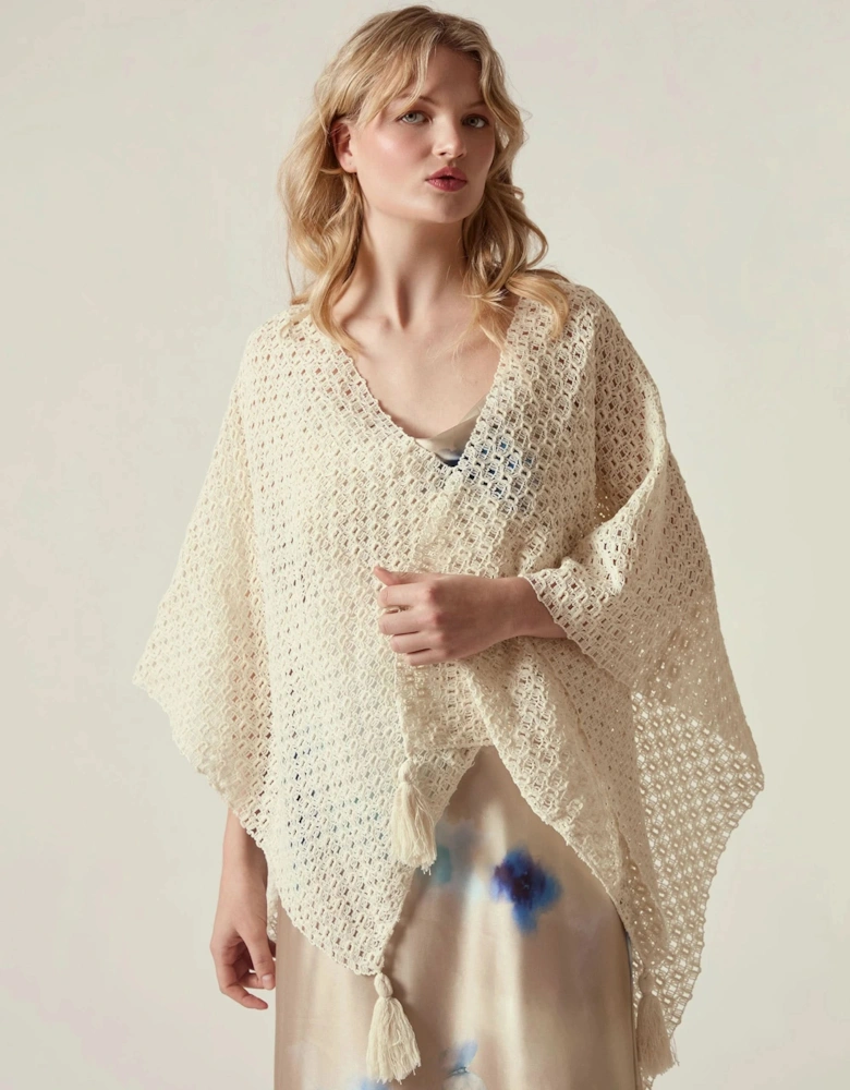 Cream Lattice Knit Kaftan