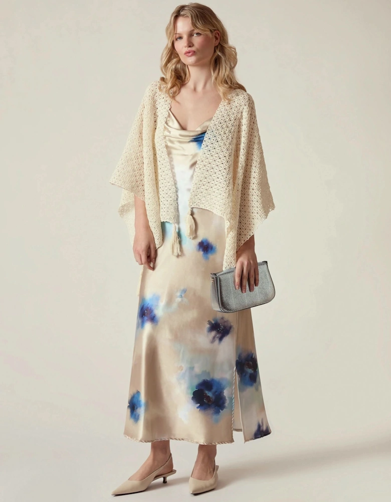 Cream Lattice Knit Kaftan