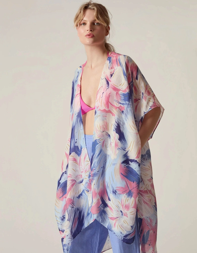 Blue Iris Print Kaftan