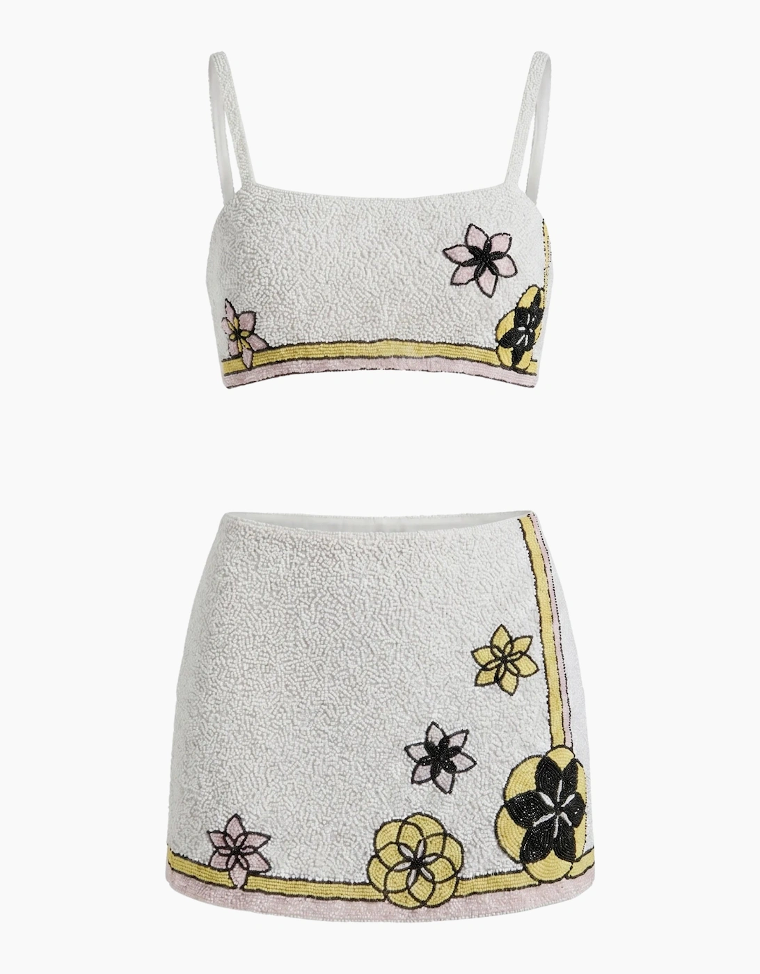 Mei Flattering Summer Luxe Co-ord Top - White