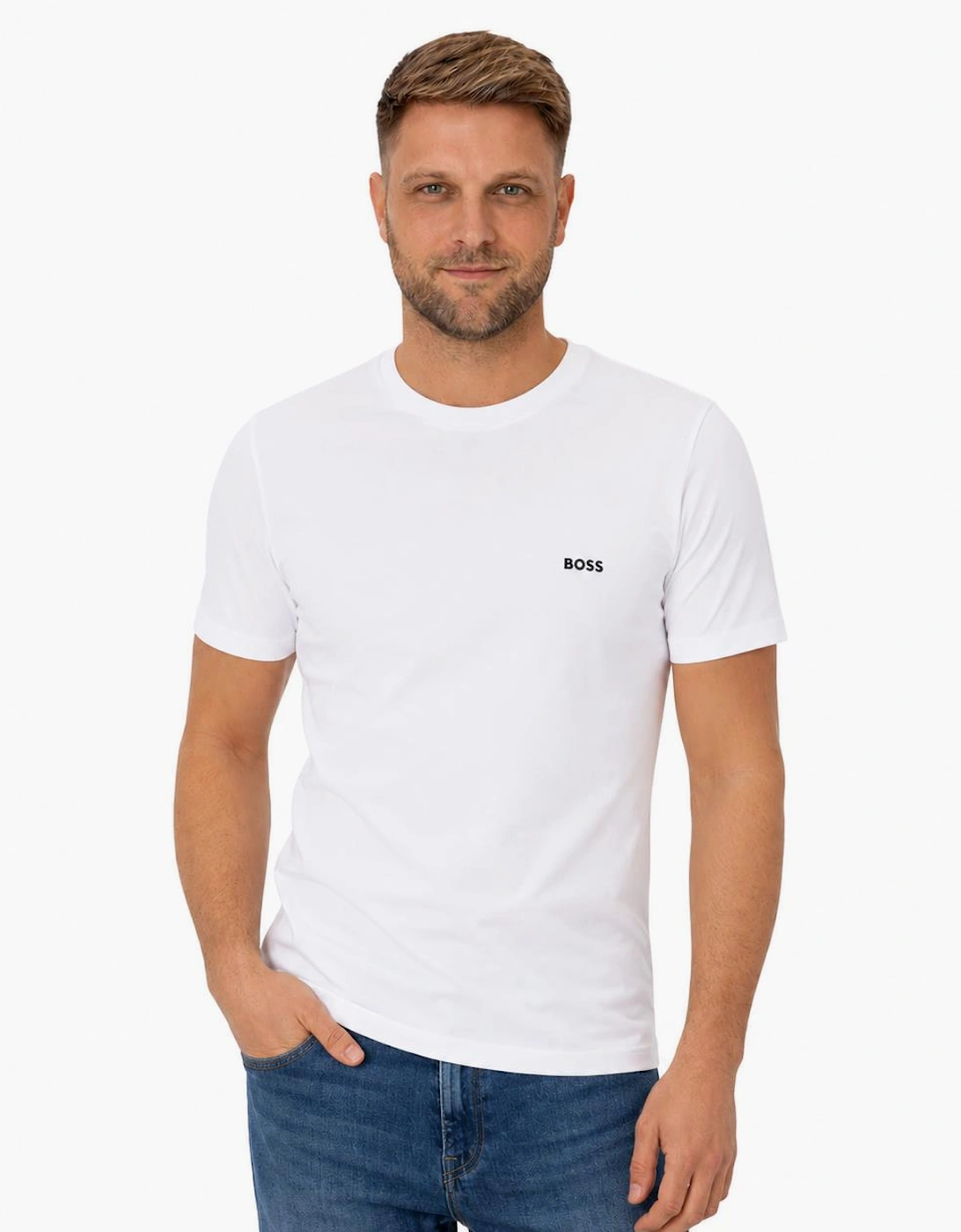 BOSS Pique Taddy T-Shirt Open White