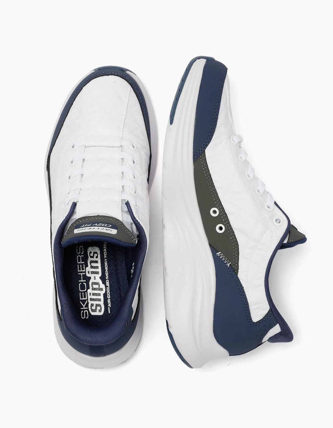 Skechers Slip-Ins Contour Foam Cozy Fit Women's White/Navy Trainers