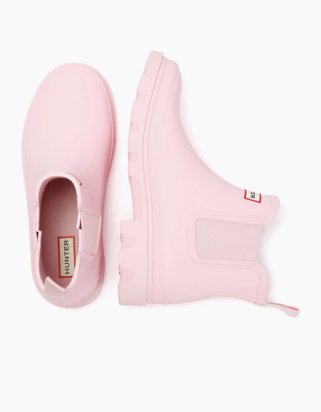 Hunter Downpour Chelsea Rubber Women's Parfait Pink Wellington Boots