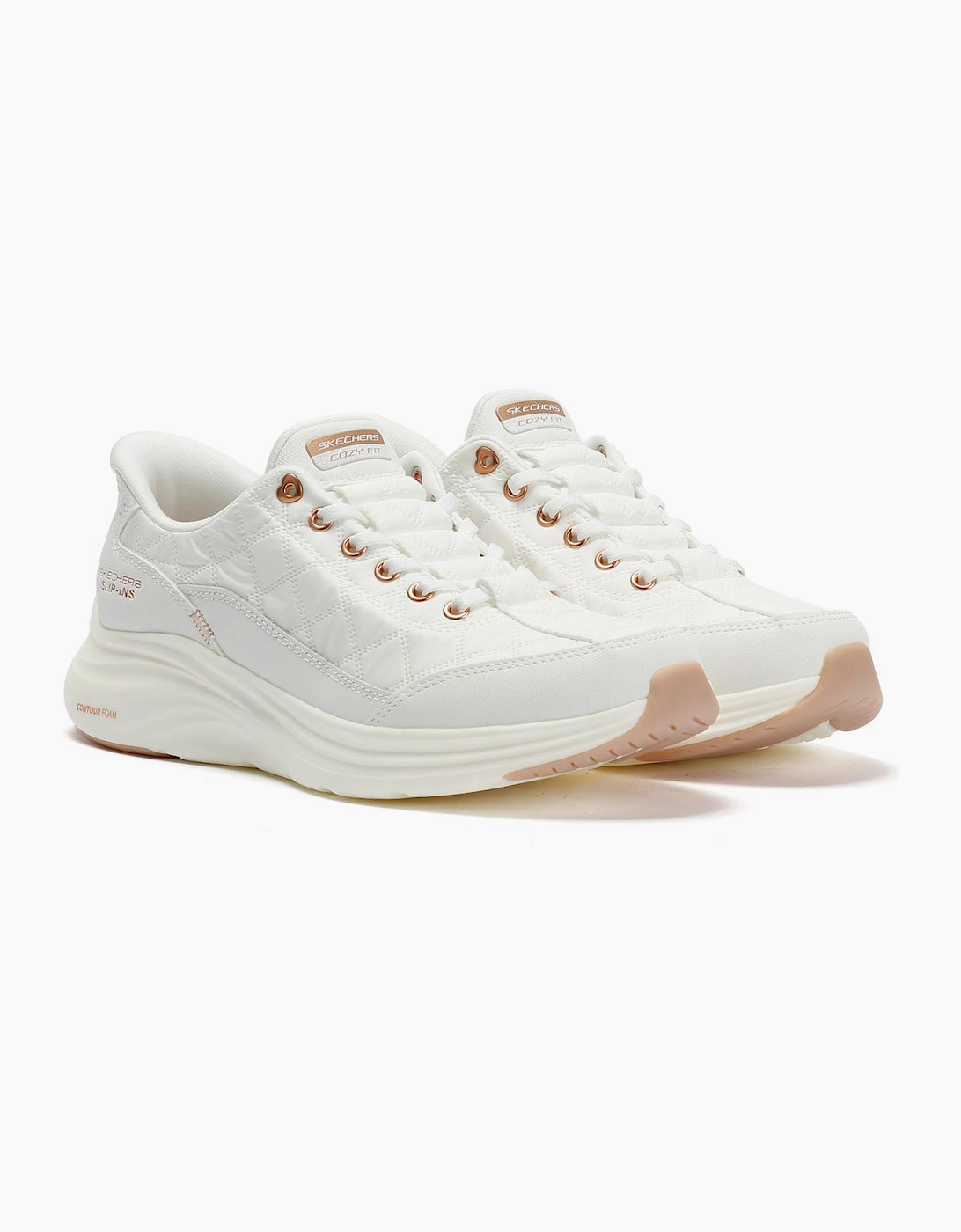 Women's Skechers Slip-Ins Contour Foam Cozy Fit Women's White Trainers - Size: 4