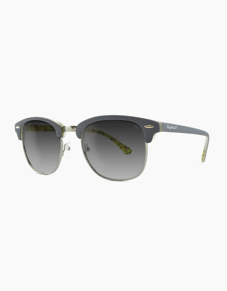 Ruby Rocks Mayfair Wayfarer style Grey and green frame with metal lens surround and grey lens Sunglasses RR07-1