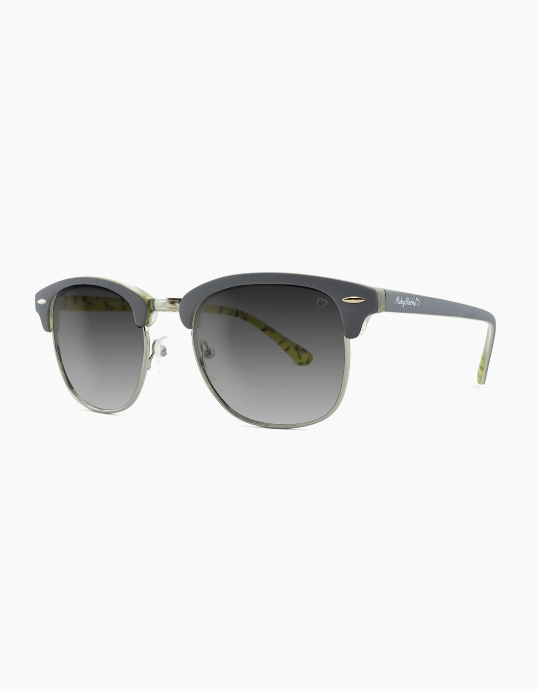 Ruby Rocks Mayfair Wayfarer style Grey and green frame with metal lens surround and grey lens Sunglasses RR07-1, 4 of 3