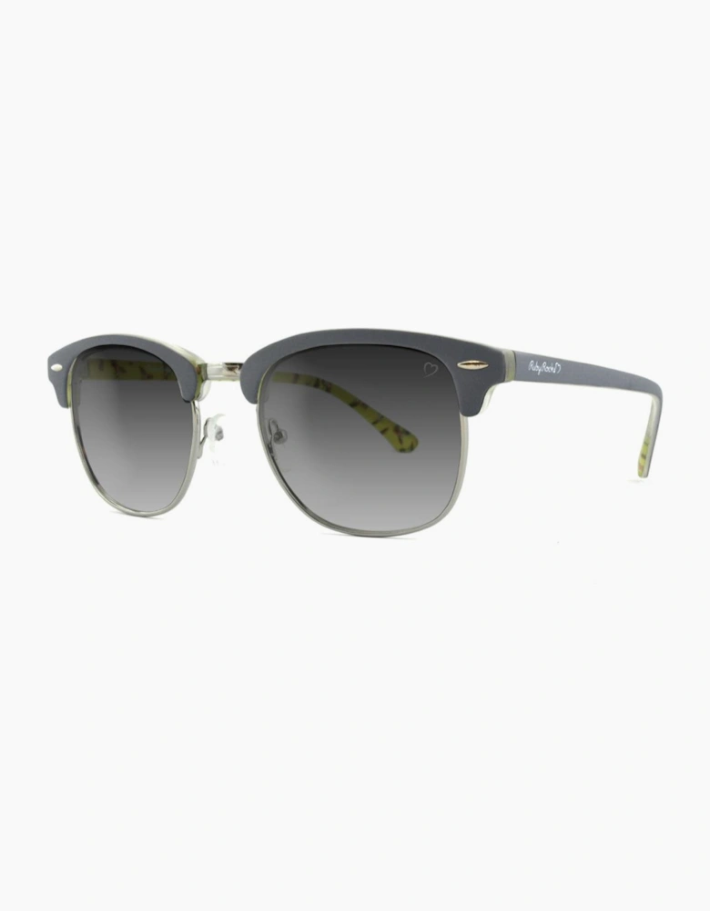 Ruby Rocks Mayfair Wayfarer style Grey and green frame with metal lens surround and grey lens Sunglasses RR07-1