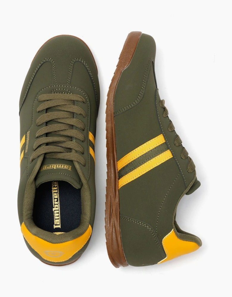 Lambretta Tackle Men's Khaki/Gold Trainers
