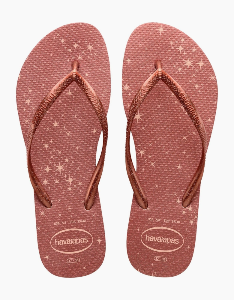 Star Patterned Thong Toe Flip Flops