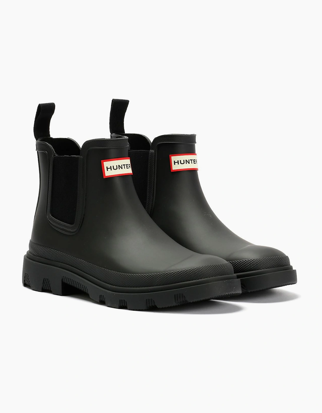 Women's Hunter Downpour Chelsea Rubber Women's Black Wellington Boots - Size: 4