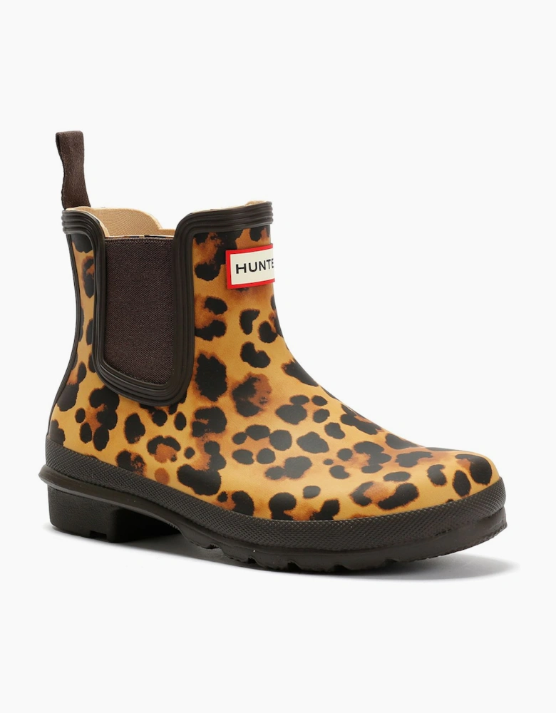 Hunter Original Chelsea Rubber Women's Leopard Wellington Boots