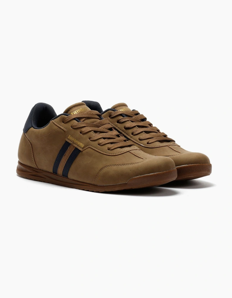 Lambretta Tackle Men's Taupe/Navy Trainers