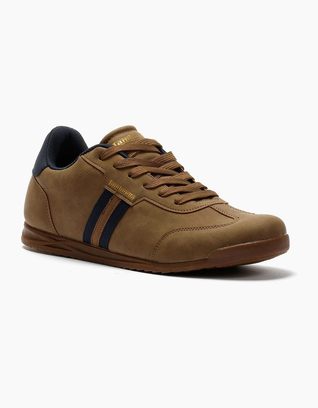 Lambretta Tackle Men's Taupe/Navy Trainers