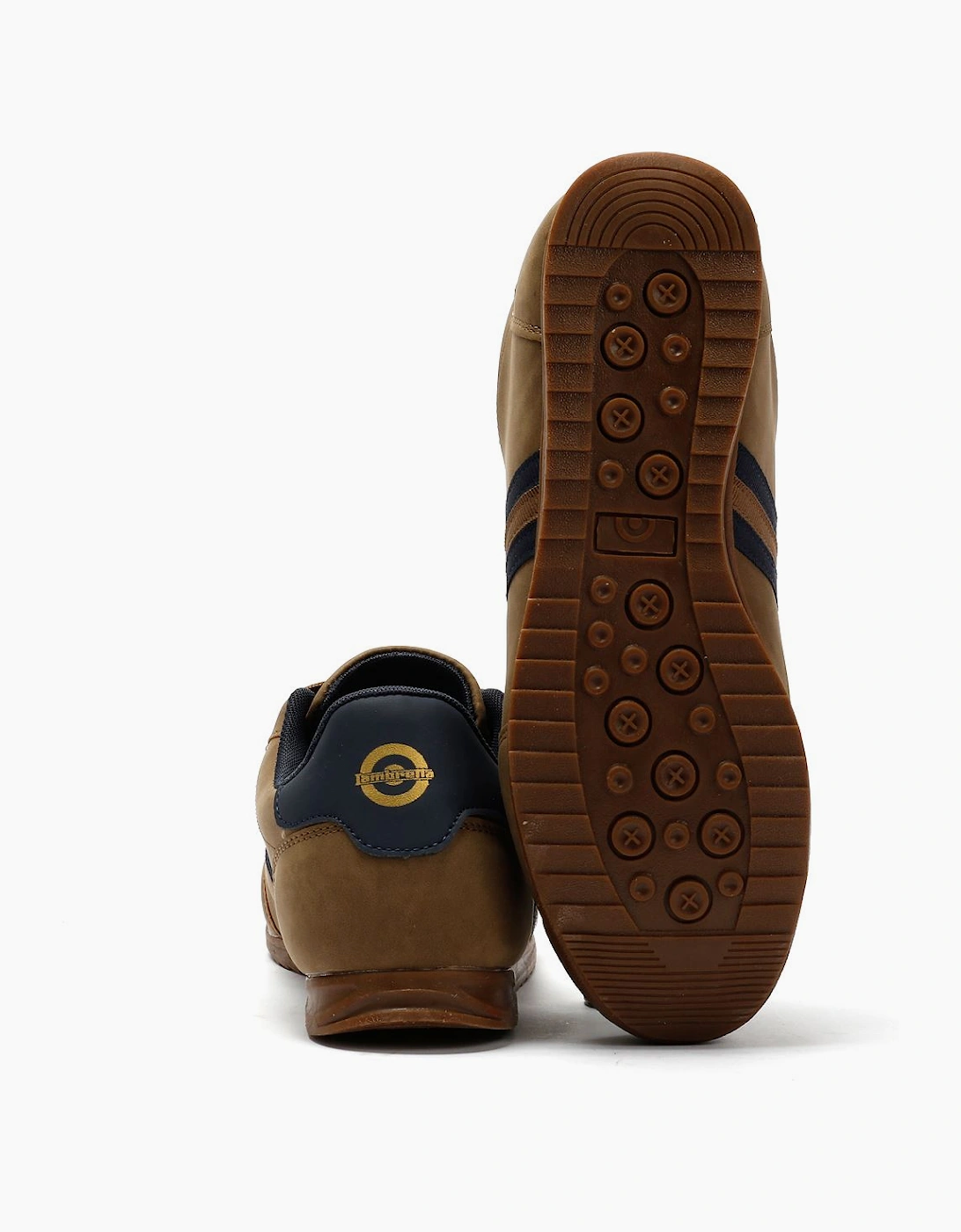 Lambretta Tackle Men's Taupe/Navy Trainers
