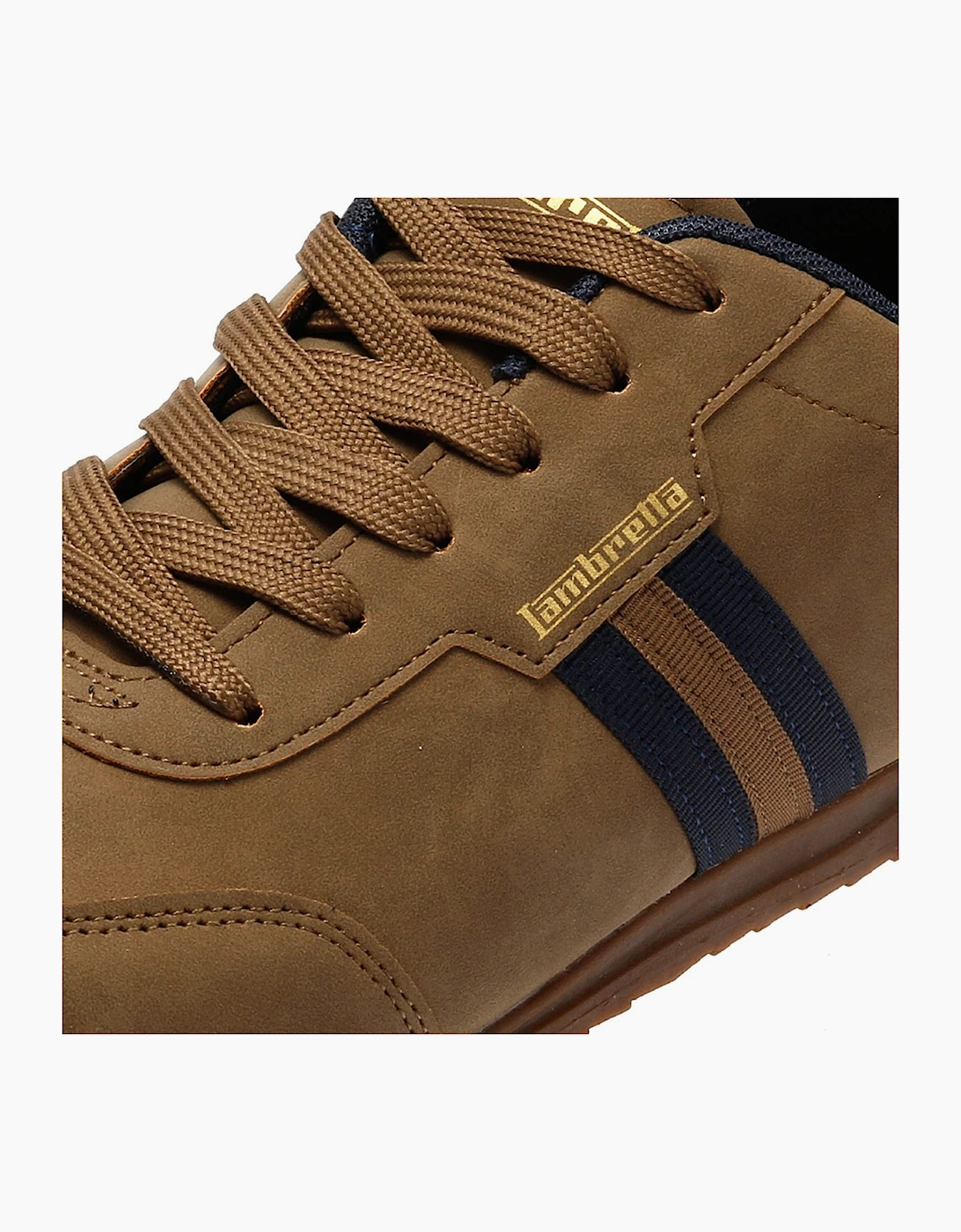 Lambretta Tackle Men's Taupe/Navy Trainers