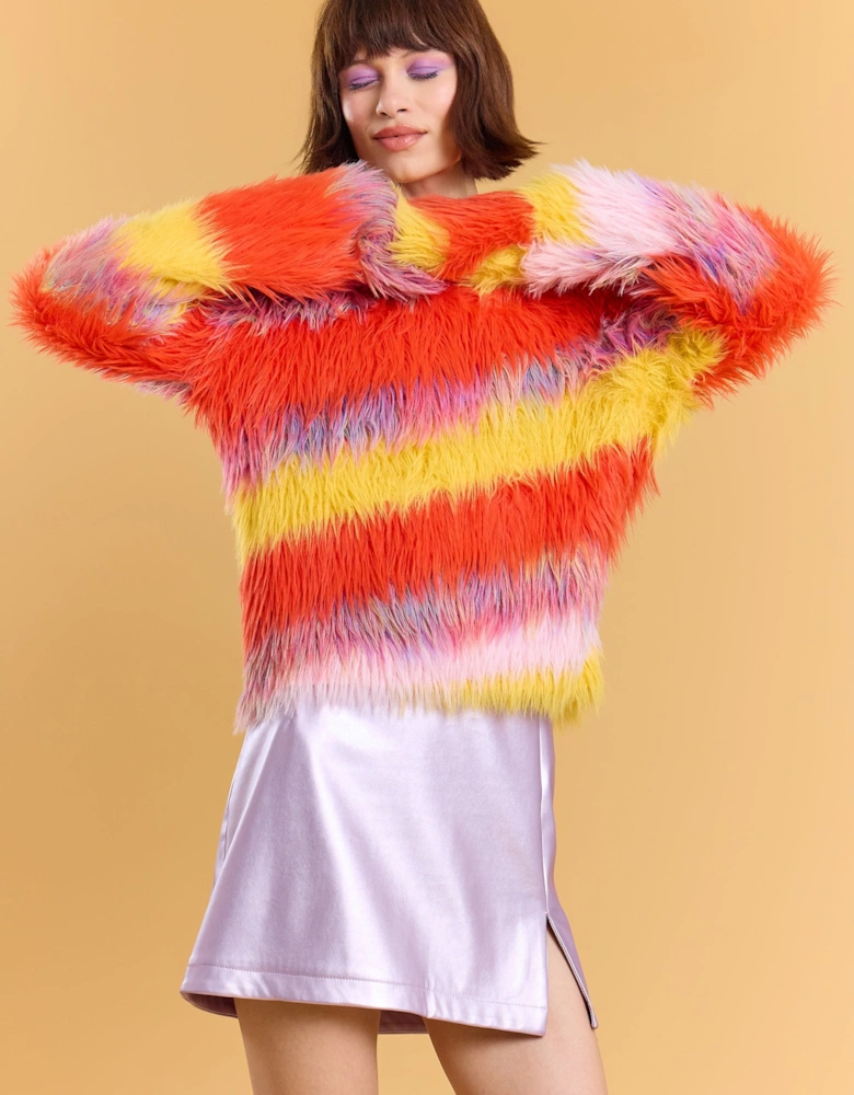 Banana Peel Cashmere Rainbow Cropped Jumper