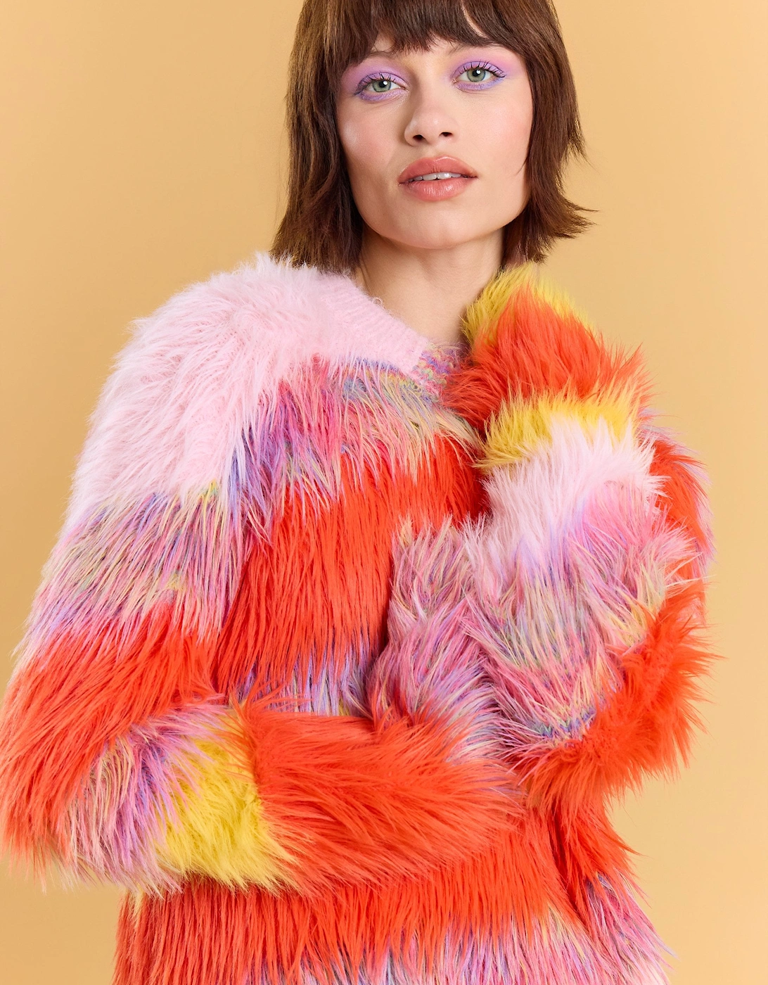 Banana Peel Cashmere Rainbow Cropped Jumper