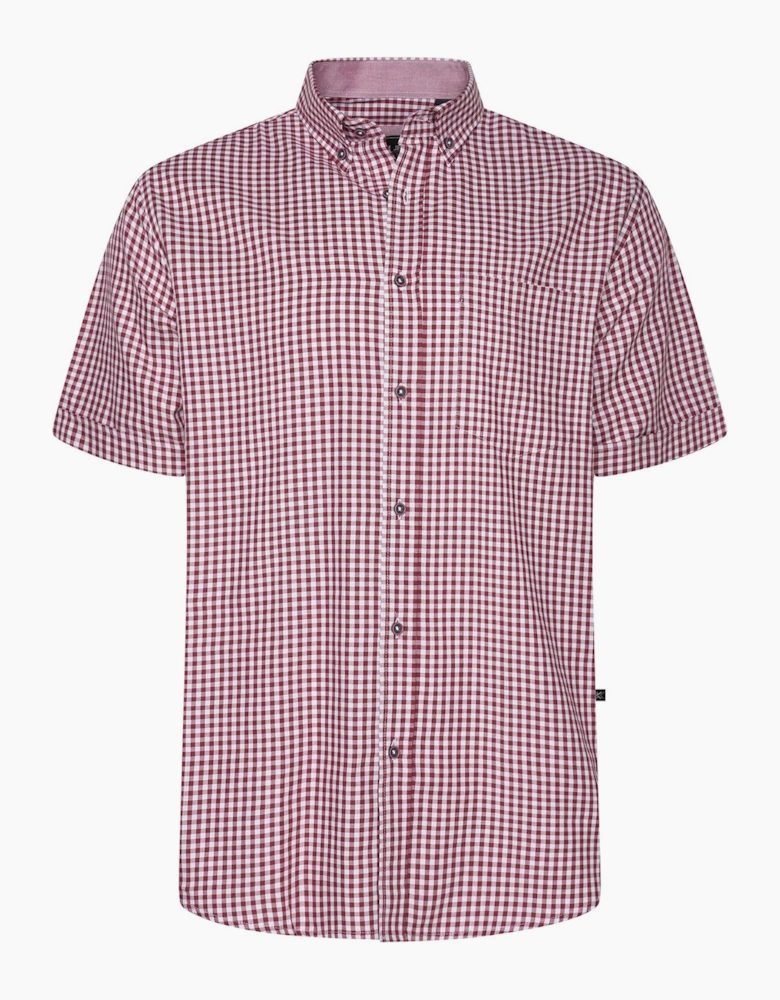 Kam Mens Classic Gingham Check Big & Tall Short Sleeve Shirt