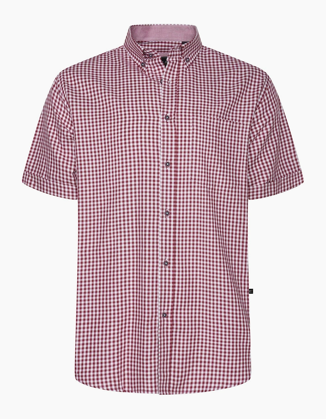 Kam Mens Classic Gingham Check Big & Tall Short Sleeve Shirt, 2 of 1