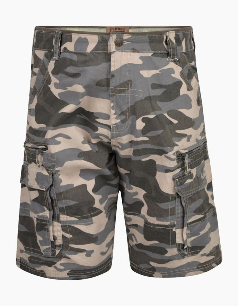 Kam Mens Camo Big & Tall Cargo Shorts