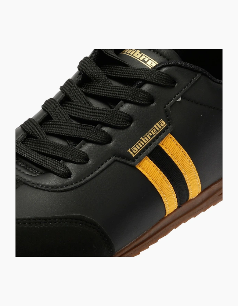 Lambretta Tackle Men's Black/Gold Trainers