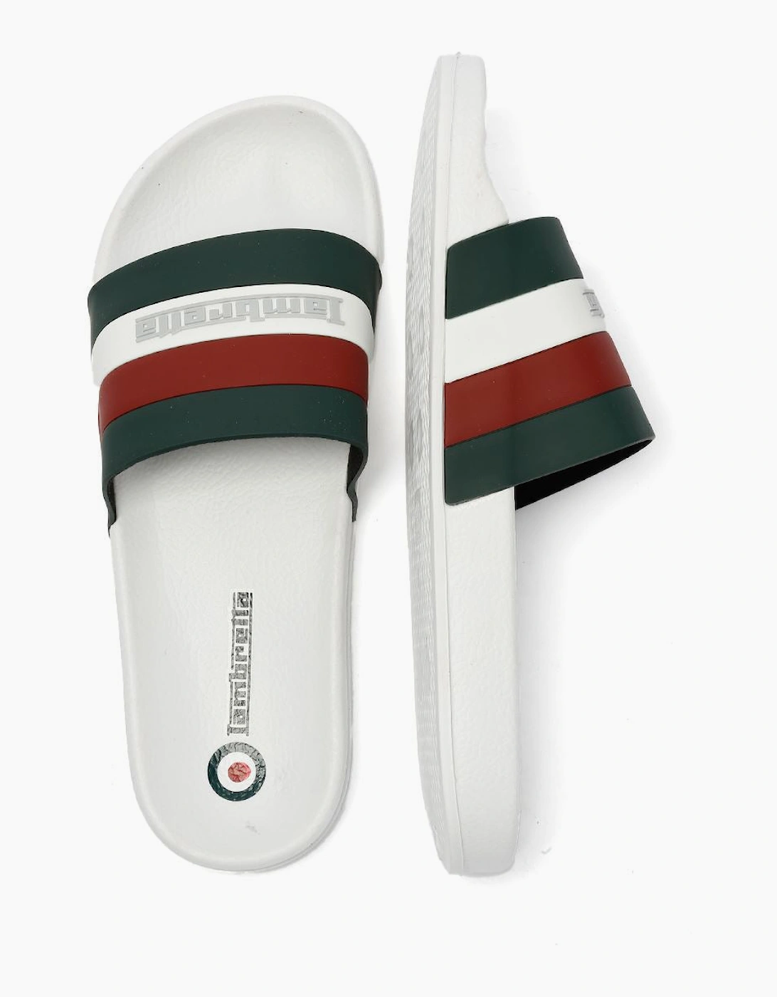 Lambretta Prince Men's White/Green Slides