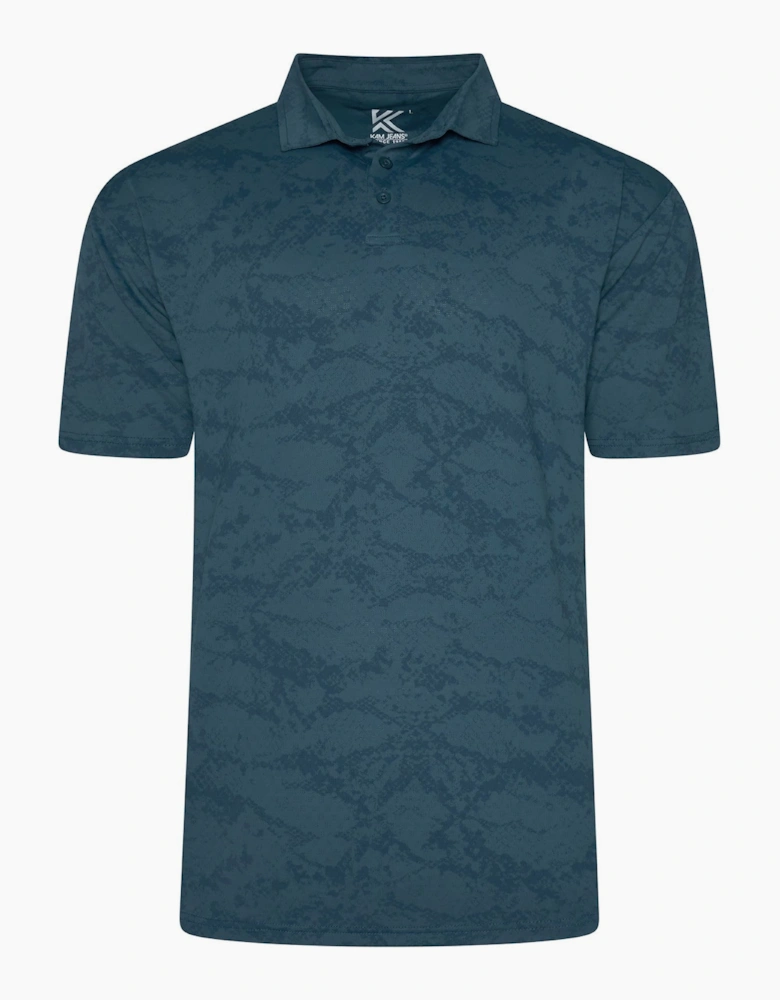 Kam Mens Active Print Big & Tall Short Sleeve Polo Shirt