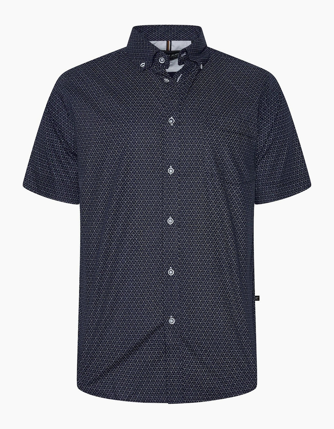 Kam Mens All Over Geo Print Big & Tall Short Sleeve Shirt, 2 of 1