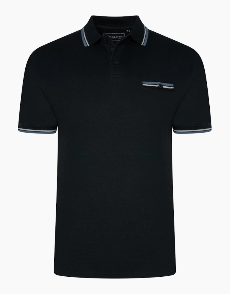 Kam Mens Tipped Collar Big & Tall Short Sleeve Polo Shirt