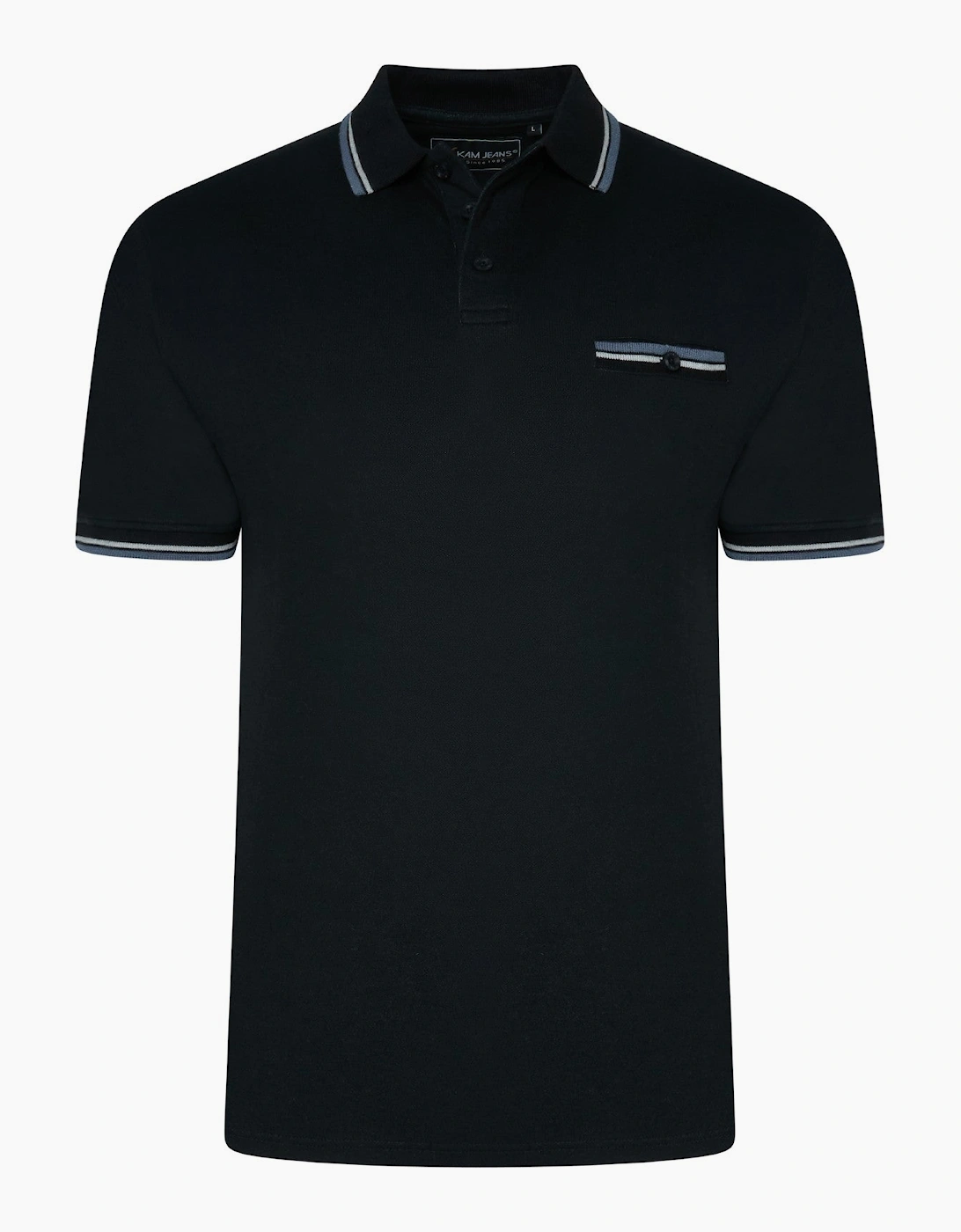 Kam Mens Tipped Collar Big & Tall Short Sleeve Polo Shirt