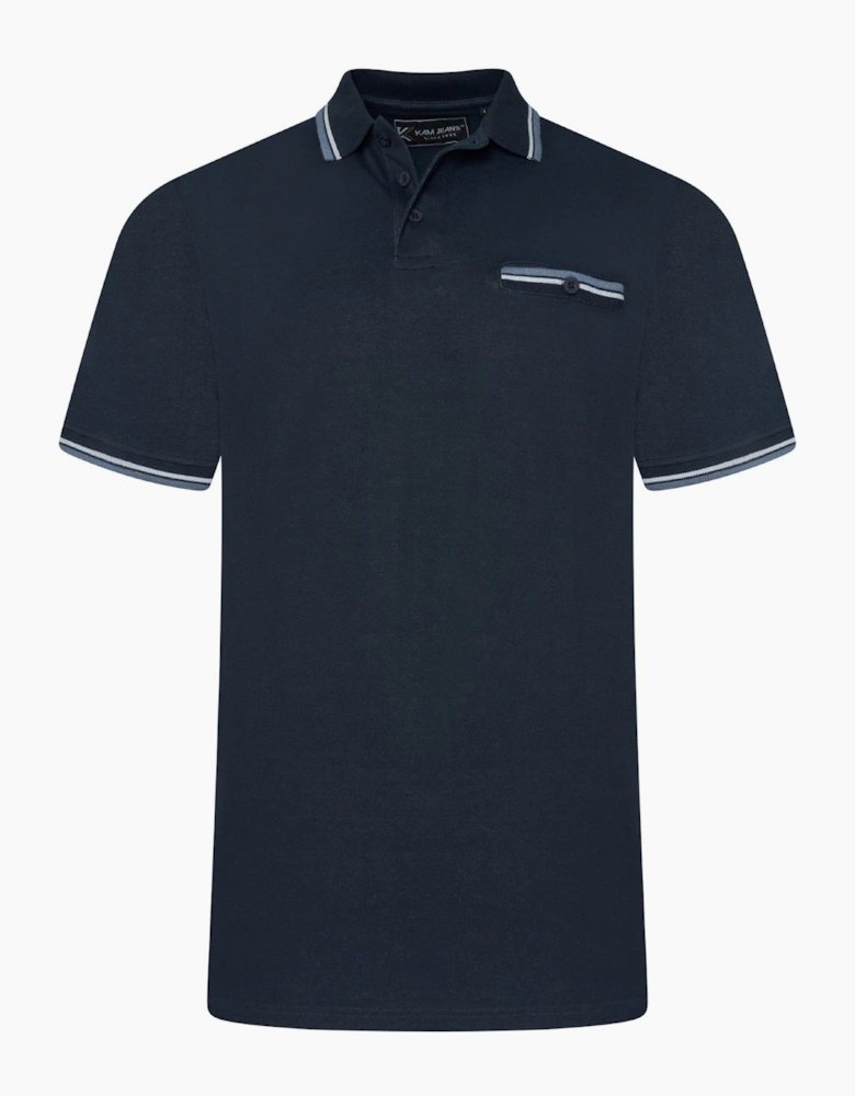 Kam Mens Tipped Collar Big & Tall Short Sleeve Polo Shirt