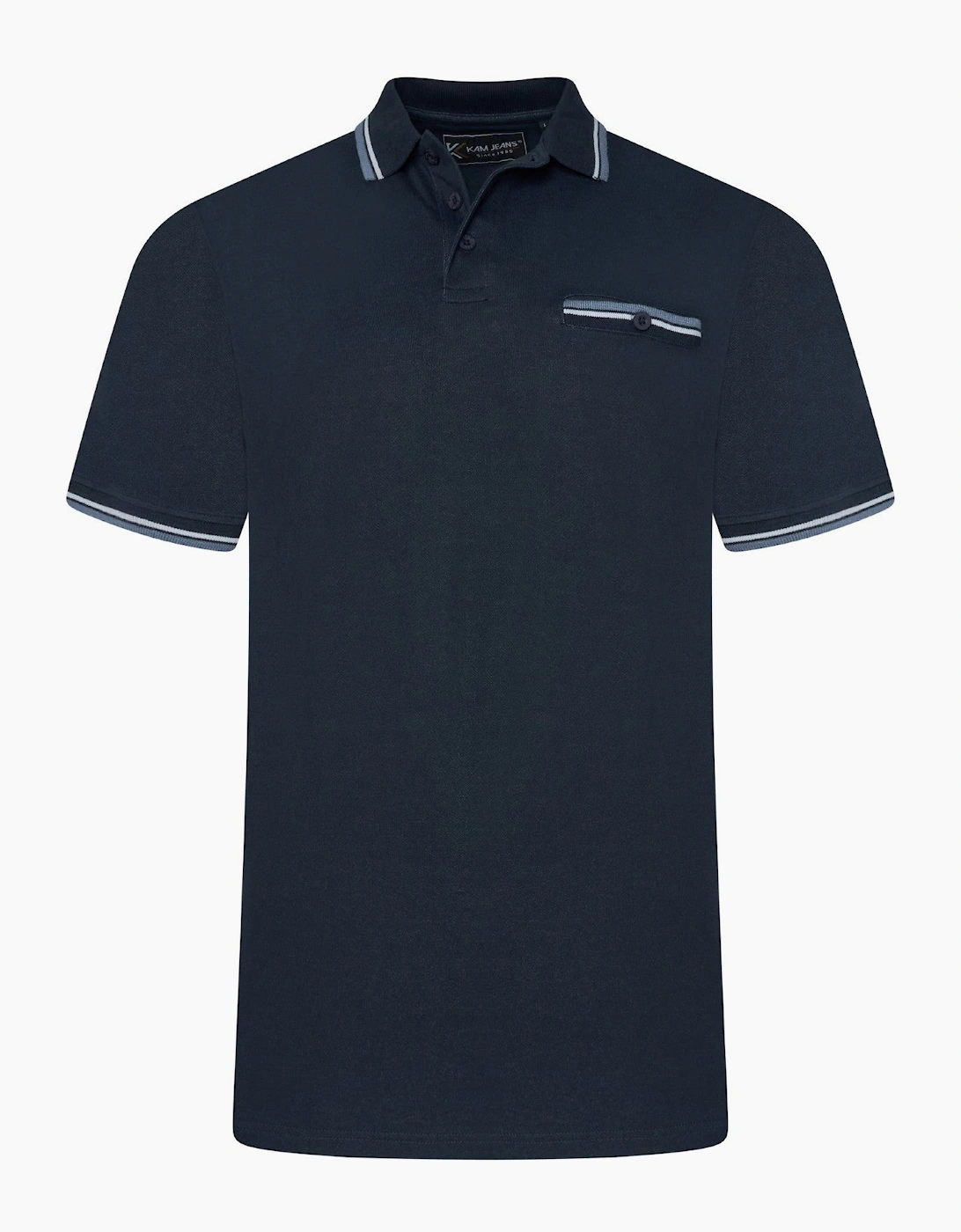 Kam Mens Tipped Collar Big & Tall Short Sleeve Polo Shirt